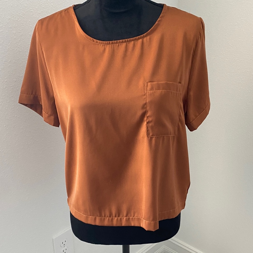 Pleione Women's Short Sleeve Top in Rust
